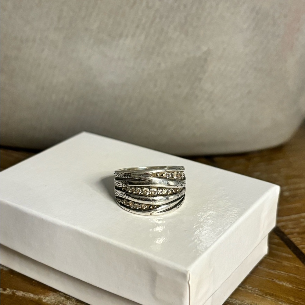 Silpada Sterling Silver Cubic Zirconia Ring Size 7